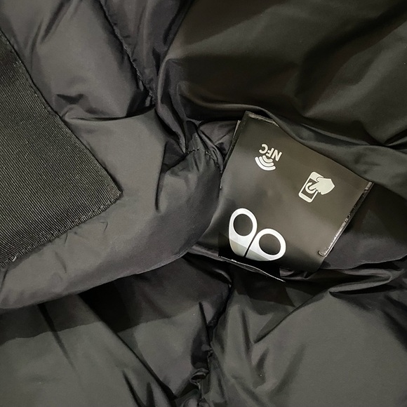 Moose Knuckles Black Down Jacket with Fur Collar and Hood - Picture 8 of 12